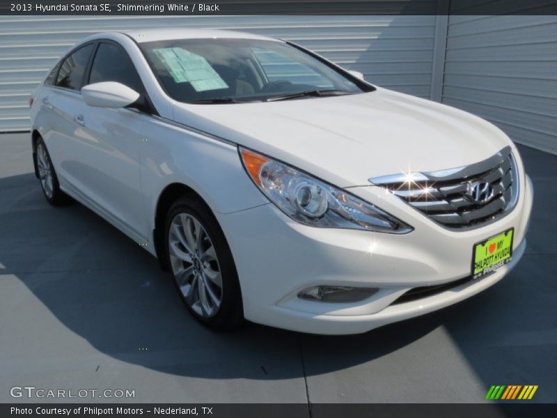 Shimmering White / Black 2013 Hyundai Sonata SE