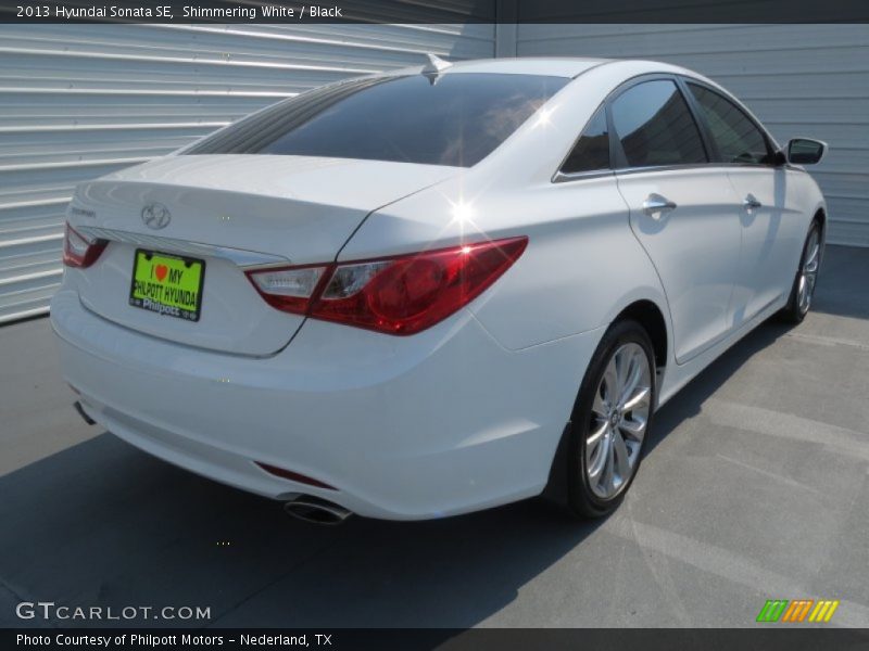 Shimmering White / Black 2013 Hyundai Sonata SE