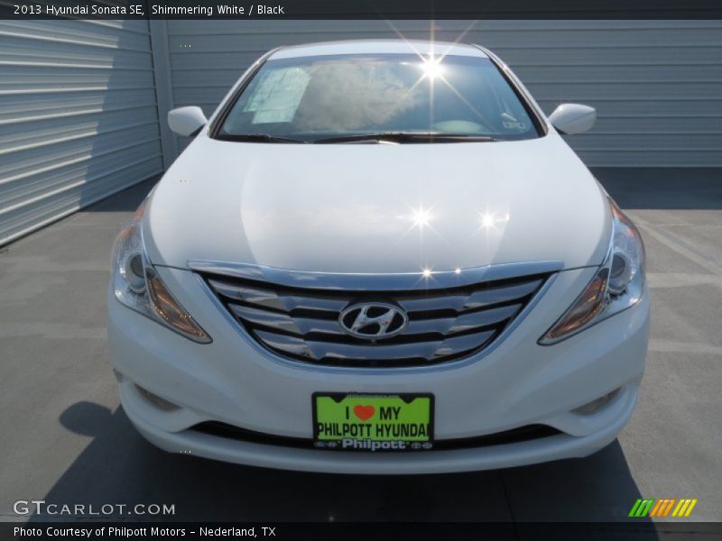 Shimmering White / Black 2013 Hyundai Sonata SE