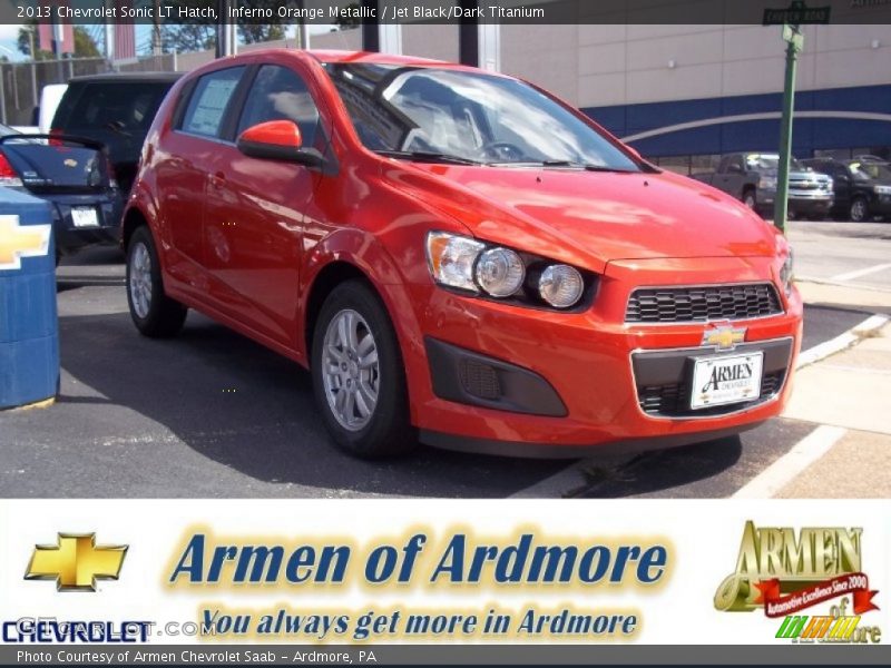 Inferno Orange Metallic / Jet Black/Dark Titanium 2013 Chevrolet Sonic LT Hatch