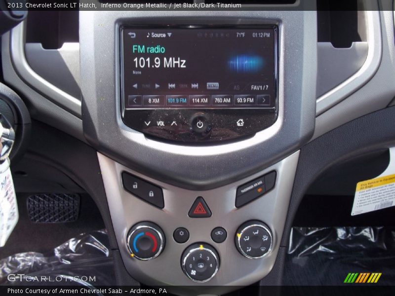 Inferno Orange Metallic / Jet Black/Dark Titanium 2013 Chevrolet Sonic LT Hatch