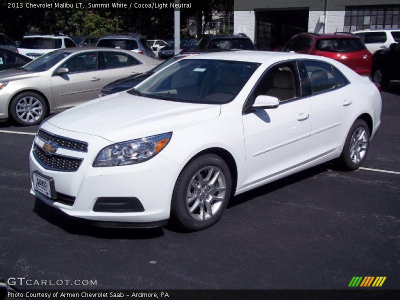 Summit White / Cocoa/Light Neutral 2013 Chevrolet Malibu LT