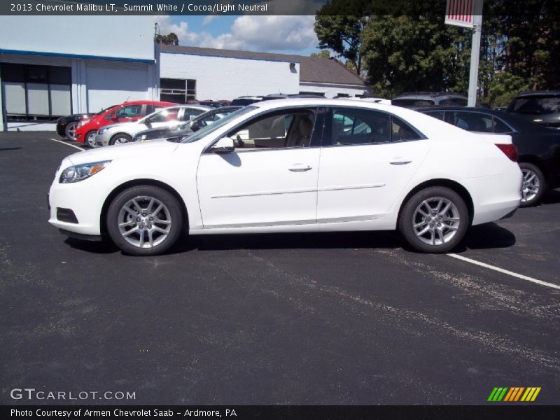 Summit White / Cocoa/Light Neutral 2013 Chevrolet Malibu LT