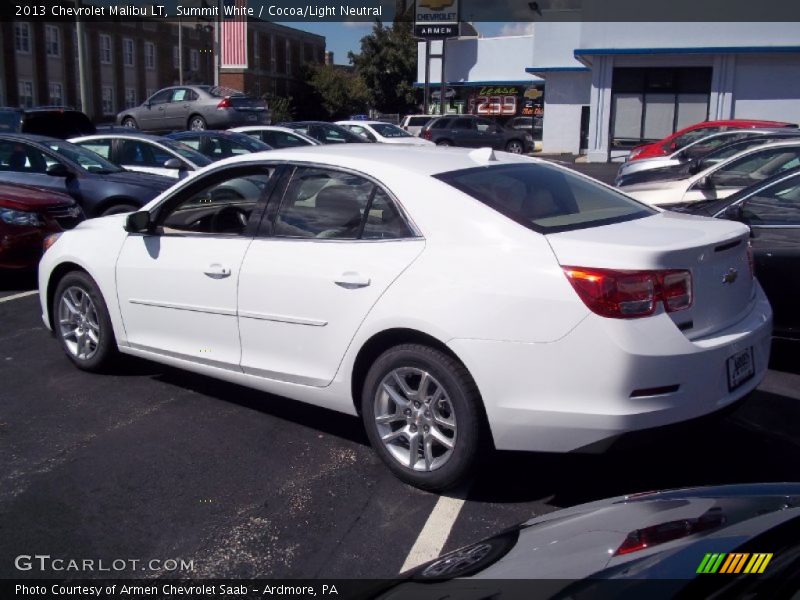 Summit White / Cocoa/Light Neutral 2013 Chevrolet Malibu LT