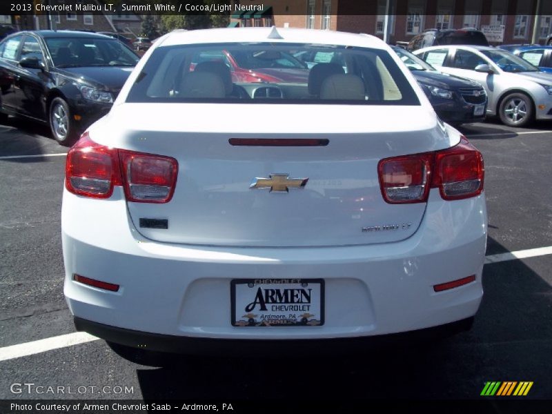 Summit White / Cocoa/Light Neutral 2013 Chevrolet Malibu LT