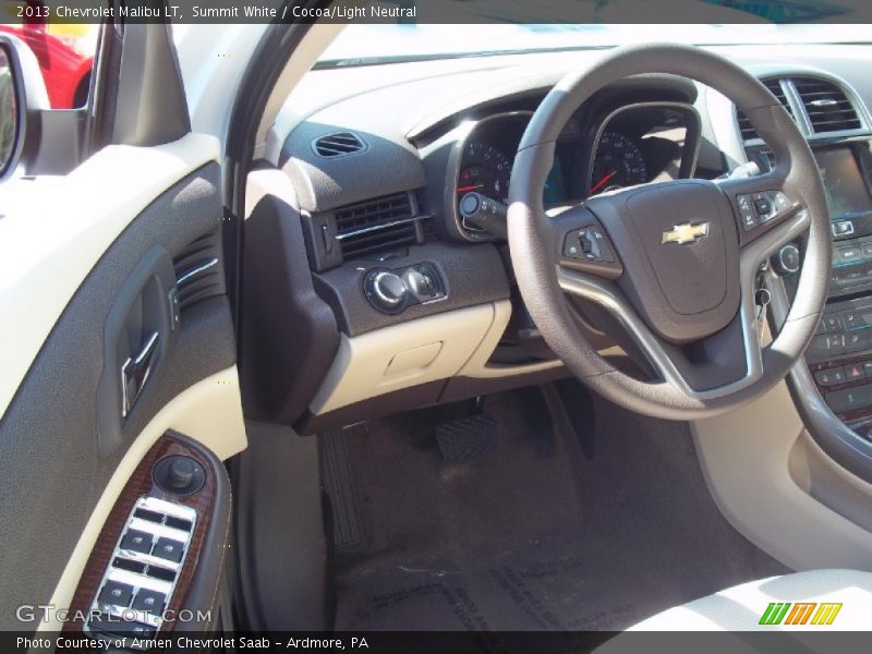Summit White / Cocoa/Light Neutral 2013 Chevrolet Malibu LT