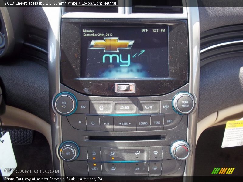 Summit White / Cocoa/Light Neutral 2013 Chevrolet Malibu LT