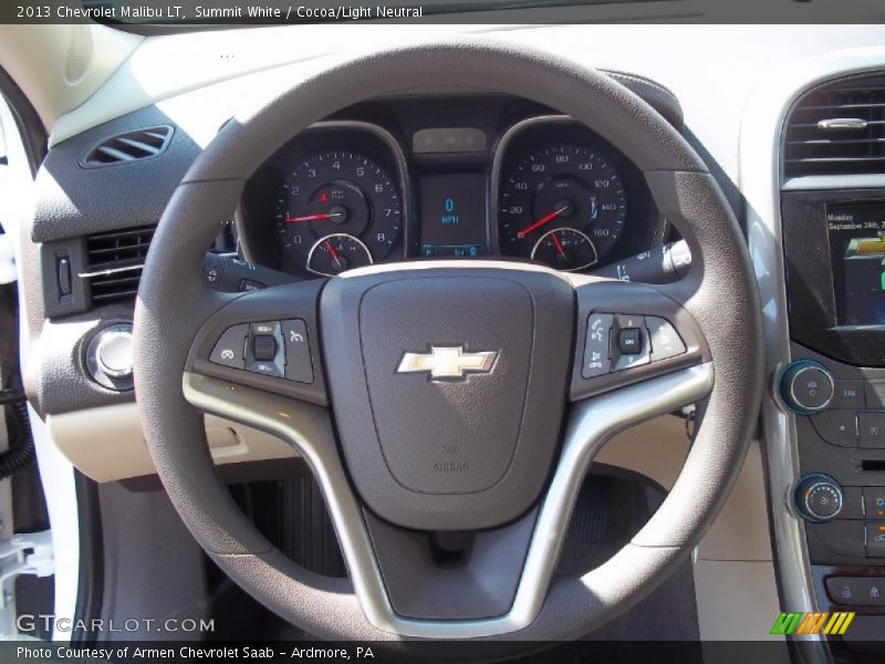 Summit White / Cocoa/Light Neutral 2013 Chevrolet Malibu LT