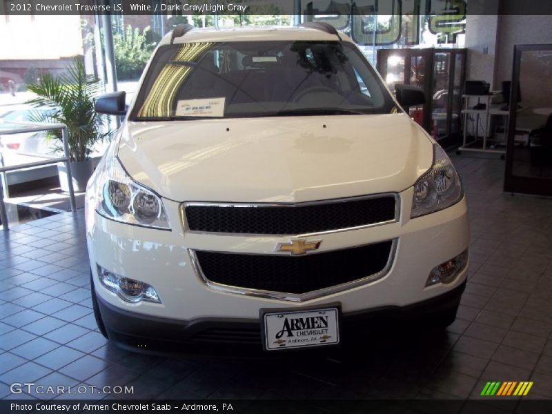 White / Dark Gray/Light Gray 2012 Chevrolet Traverse LS