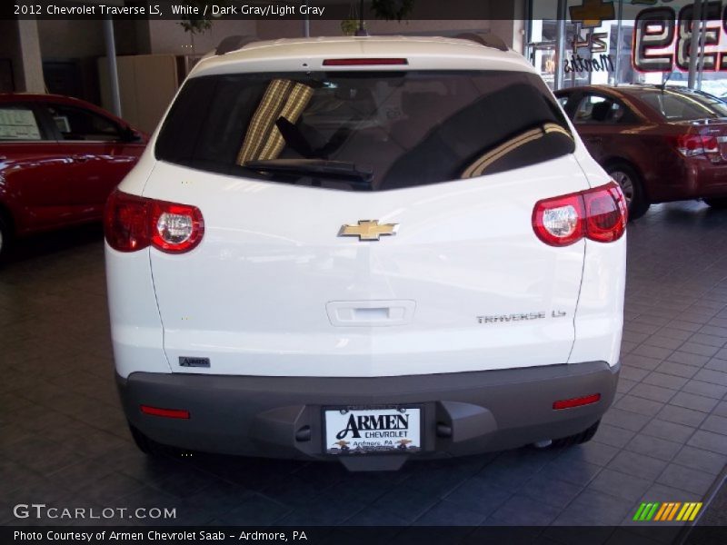 White / Dark Gray/Light Gray 2012 Chevrolet Traverse LS