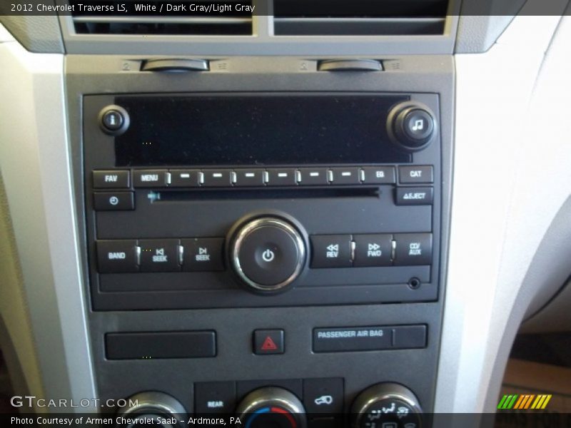 White / Dark Gray/Light Gray 2012 Chevrolet Traverse LS