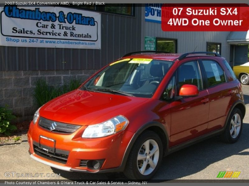 Bright Red / Black 2007 Suzuki SX4 Convenience AWD