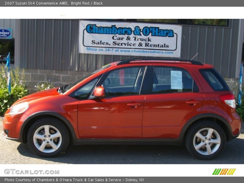 Bright Red / Black 2007 Suzuki SX4 Convenience AWD