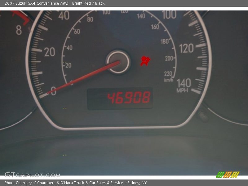 Bright Red / Black 2007 Suzuki SX4 Convenience AWD