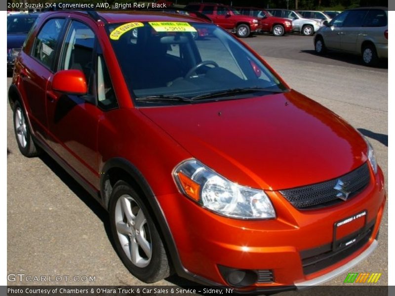 Bright Red / Black 2007 Suzuki SX4 Convenience AWD