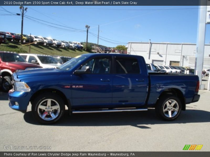 Deep Water Blue Pearl / Dark Slate Gray 2010 Dodge Ram 1500 Sport Crew Cab 4x4