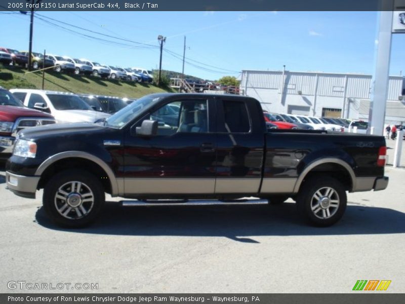 Black / Tan 2005 Ford F150 Lariat SuperCab 4x4