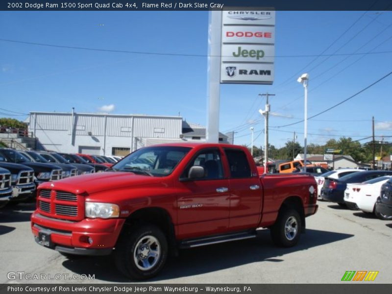 Flame Red / Dark Slate Gray 2002 Dodge Ram 1500 Sport Quad Cab 4x4