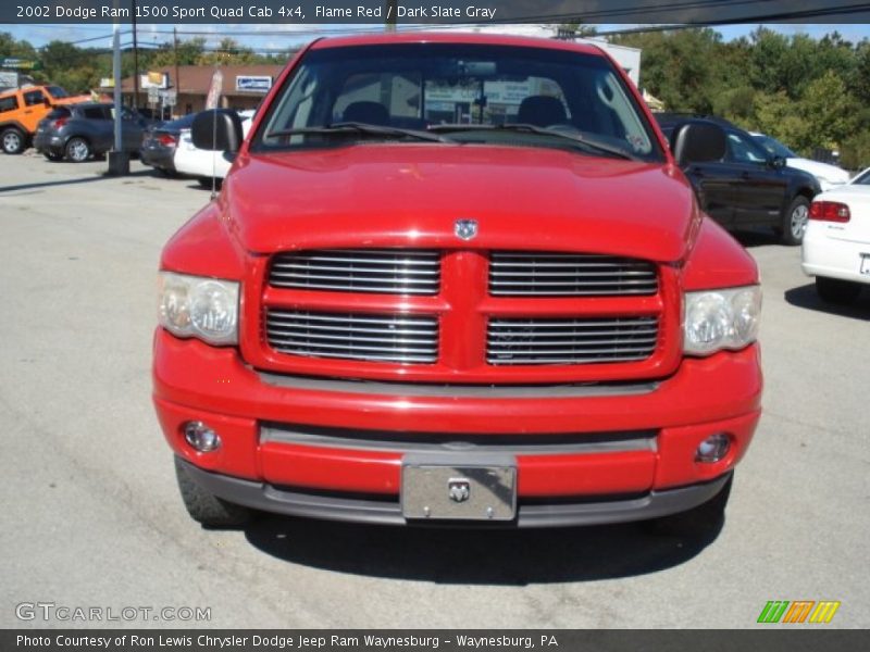 Flame Red / Dark Slate Gray 2002 Dodge Ram 1500 Sport Quad Cab 4x4