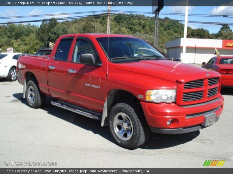 Flame Red / Dark Slate Gray 2002 Dodge Ram 1500 Sport Quad Cab 4x4