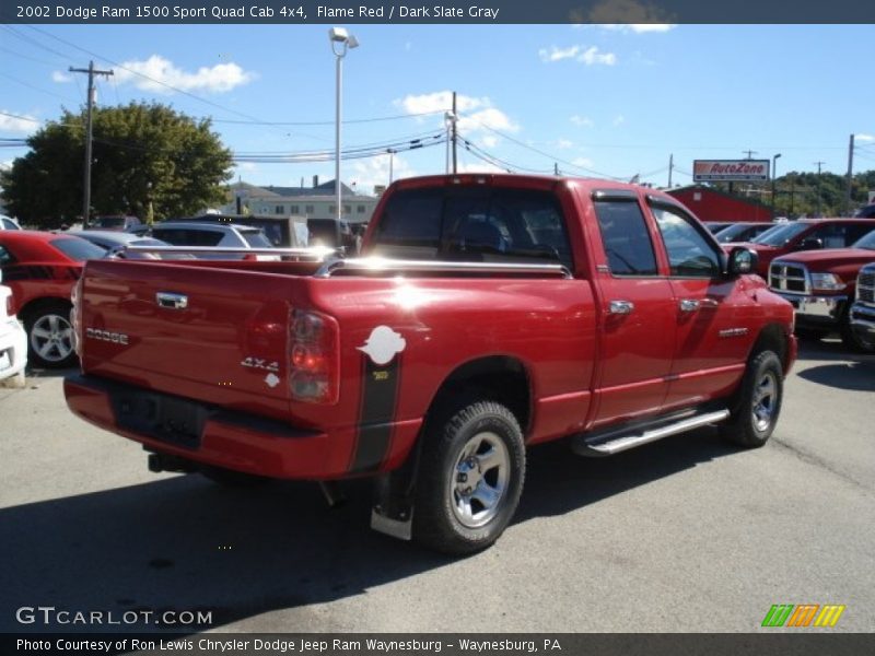 Flame Red / Dark Slate Gray 2002 Dodge Ram 1500 Sport Quad Cab 4x4