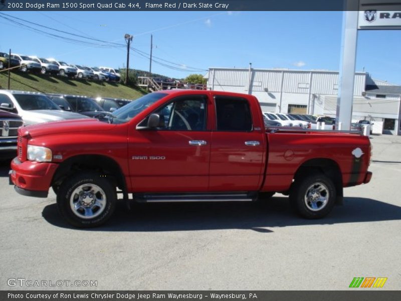 Flame Red / Dark Slate Gray 2002 Dodge Ram 1500 Sport Quad Cab 4x4