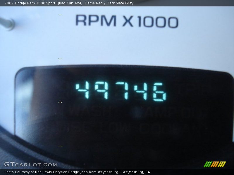 Flame Red / Dark Slate Gray 2002 Dodge Ram 1500 Sport Quad Cab 4x4