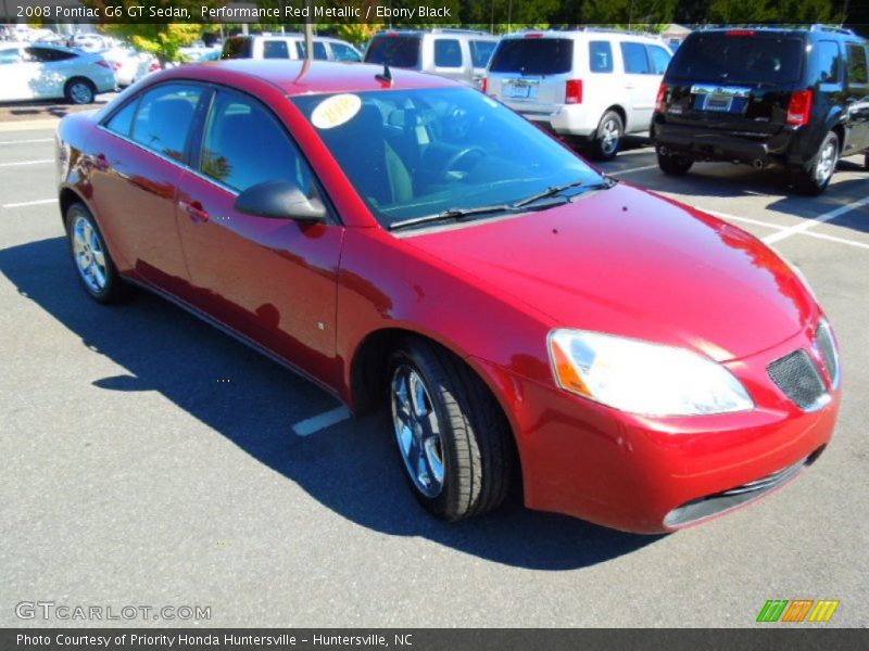 Performance Red Metallic / Ebony Black 2008 Pontiac G6 GT Sedan