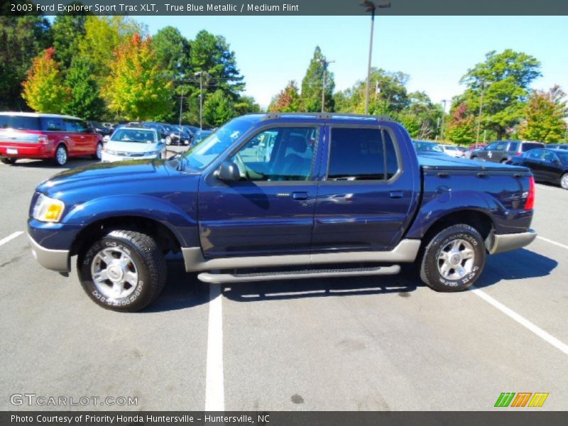 True Blue Metallic / Medium Flint 2003 Ford Explorer Sport Trac XLT