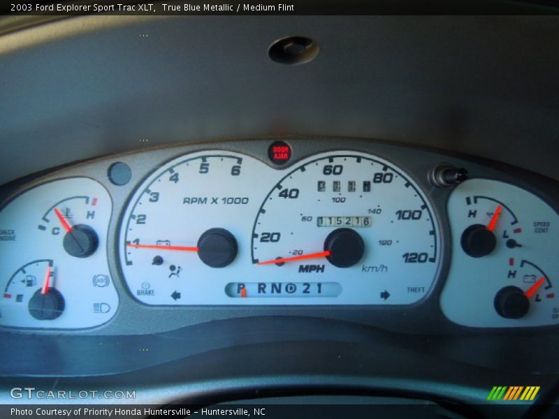 True Blue Metallic / Medium Flint 2003 Ford Explorer Sport Trac XLT