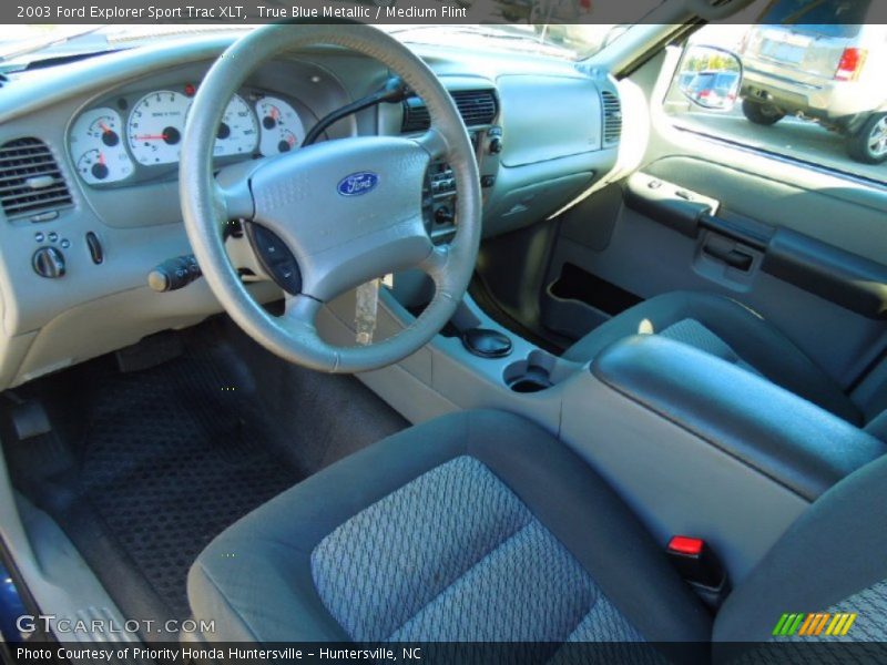 True Blue Metallic / Medium Flint 2003 Ford Explorer Sport Trac XLT