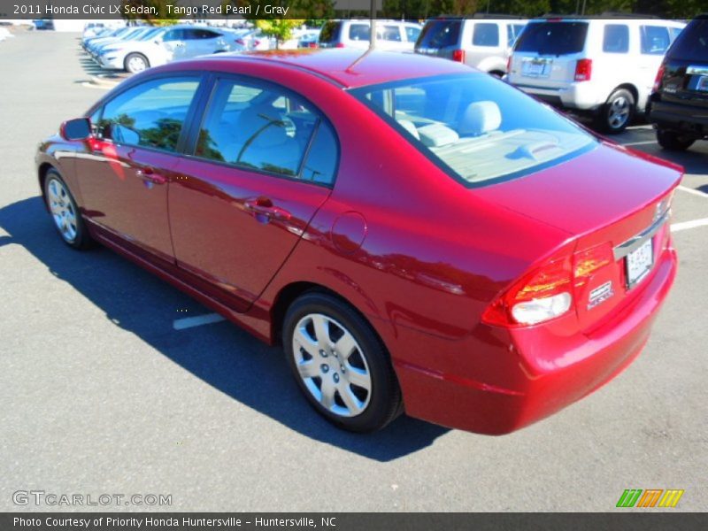 Tango Red Pearl / Gray 2011 Honda Civic LX Sedan