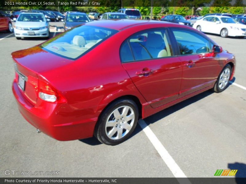 Tango Red Pearl / Gray 2011 Honda Civic LX Sedan