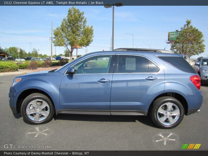 Twilight Blue Metallic / Jet Black 2012 Chevrolet Equinox LT AWD