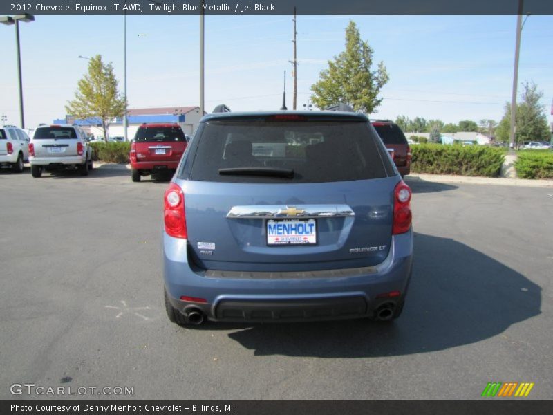 Twilight Blue Metallic / Jet Black 2012 Chevrolet Equinox LT AWD