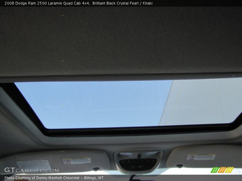 Brilliant Black Crystal Pearl / Khaki 2008 Dodge Ram 2500 Laramie Quad Cab 4x4