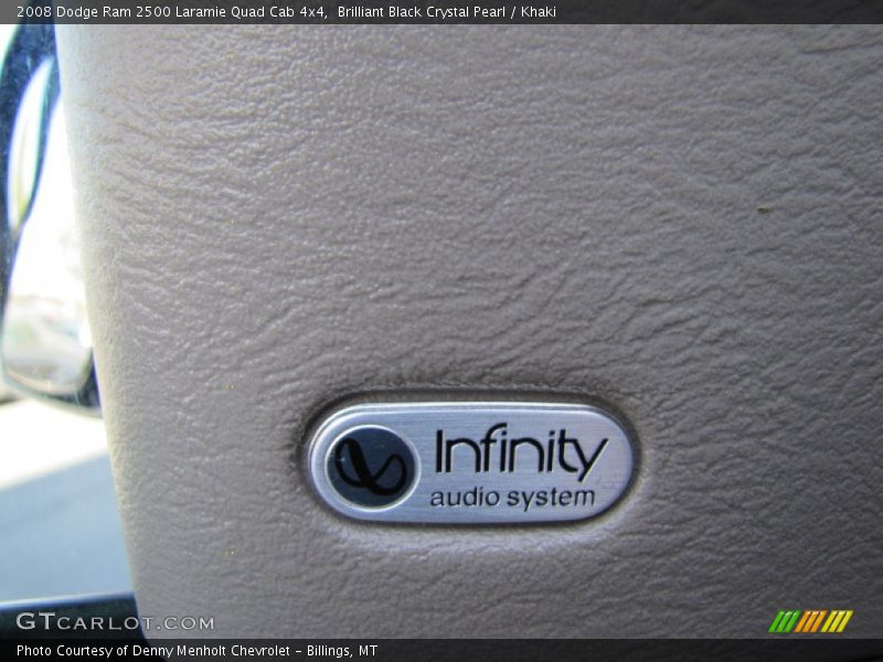 Brilliant Black Crystal Pearl / Khaki 2008 Dodge Ram 2500 Laramie Quad Cab 4x4