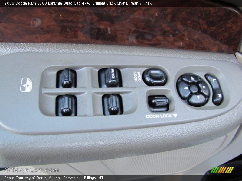 Brilliant Black Crystal Pearl / Khaki 2008 Dodge Ram 2500 Laramie Quad Cab 4x4