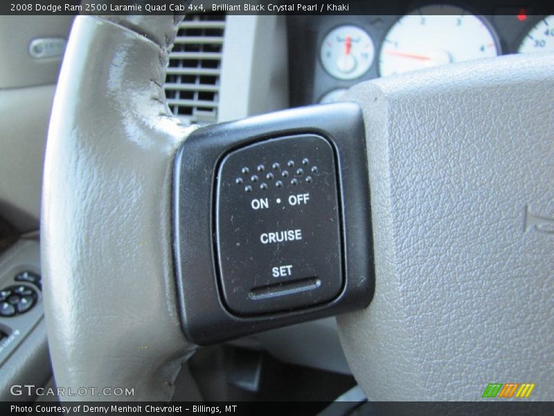 Brilliant Black Crystal Pearl / Khaki 2008 Dodge Ram 2500 Laramie Quad Cab 4x4