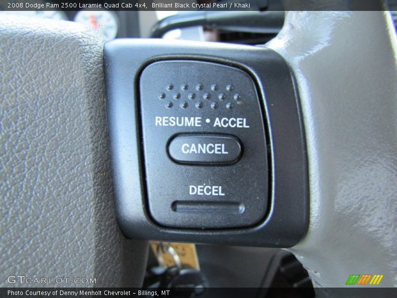 Brilliant Black Crystal Pearl / Khaki 2008 Dodge Ram 2500 Laramie Quad Cab 4x4