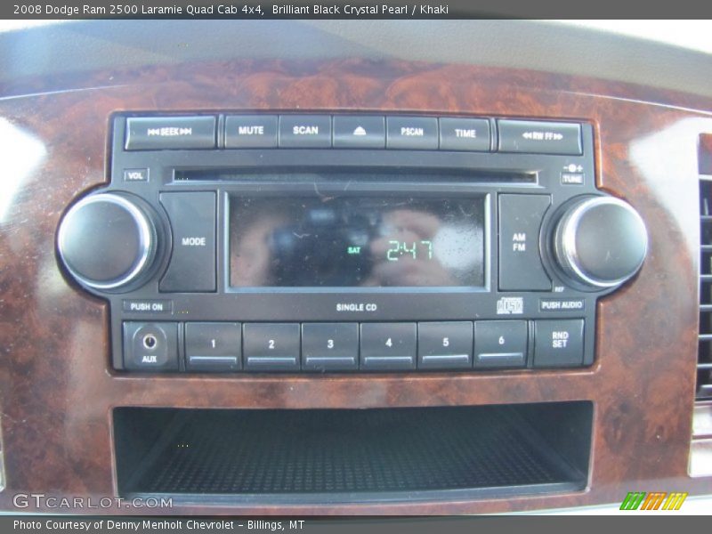 Brilliant Black Crystal Pearl / Khaki 2008 Dodge Ram 2500 Laramie Quad Cab 4x4