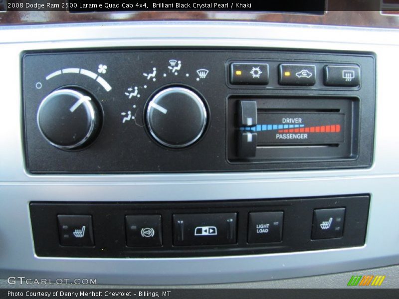 Brilliant Black Crystal Pearl / Khaki 2008 Dodge Ram 2500 Laramie Quad Cab 4x4