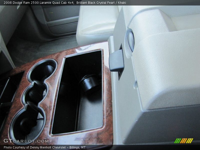 Brilliant Black Crystal Pearl / Khaki 2008 Dodge Ram 2500 Laramie Quad Cab 4x4