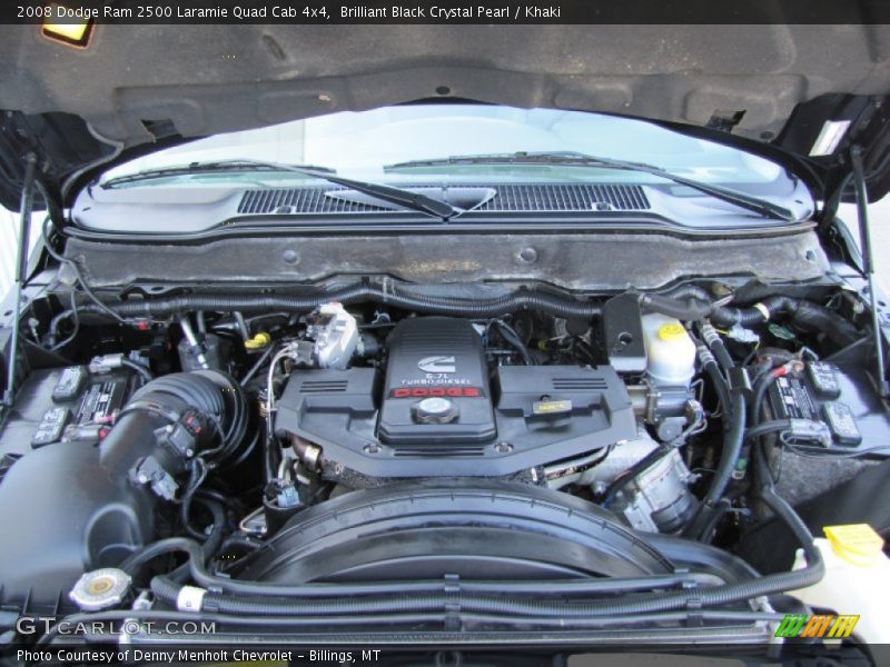 Brilliant Black Crystal Pearl / Khaki 2008 Dodge Ram 2500 Laramie Quad Cab 4x4