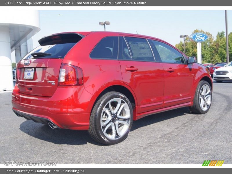 Ruby Red / Charcoal Black/Liquid Silver Smoke Metallic 2013 Ford Edge Sport AWD
