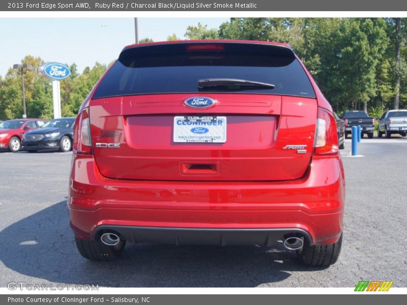 Ruby Red / Charcoal Black/Liquid Silver Smoke Metallic 2013 Ford Edge Sport AWD