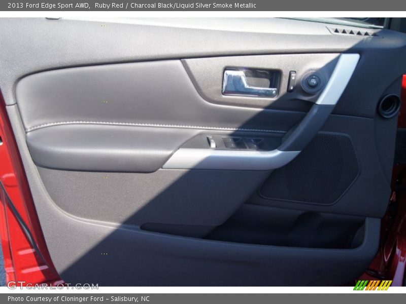 Ruby Red / Charcoal Black/Liquid Silver Smoke Metallic 2013 Ford Edge Sport AWD