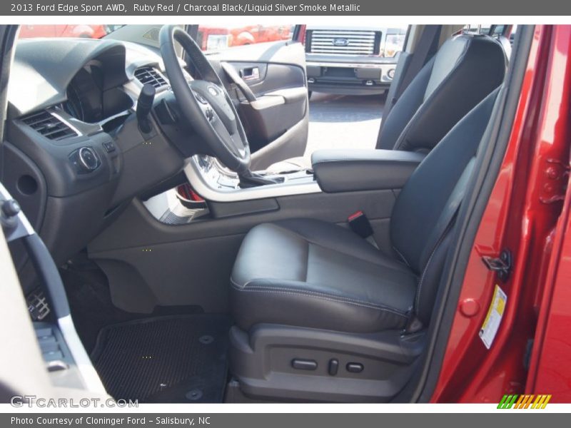 Ruby Red / Charcoal Black/Liquid Silver Smoke Metallic 2013 Ford Edge Sport AWD