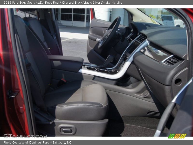 Ruby Red / Charcoal Black/Liquid Silver Smoke Metallic 2013 Ford Edge Sport AWD