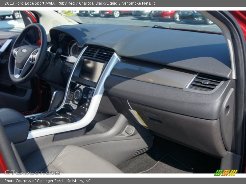 Ruby Red / Charcoal Black/Liquid Silver Smoke Metallic 2013 Ford Edge Sport AWD